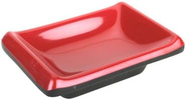 JapanBargain 2380, Set of 4 Soy Sauce Dishes Dipping Sauce Dishes Dipping Bowls Side Dishes, Black and Red Color