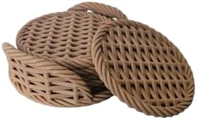 Elegant Woven Coaster Set – 3D Printed PLA with Cork Base