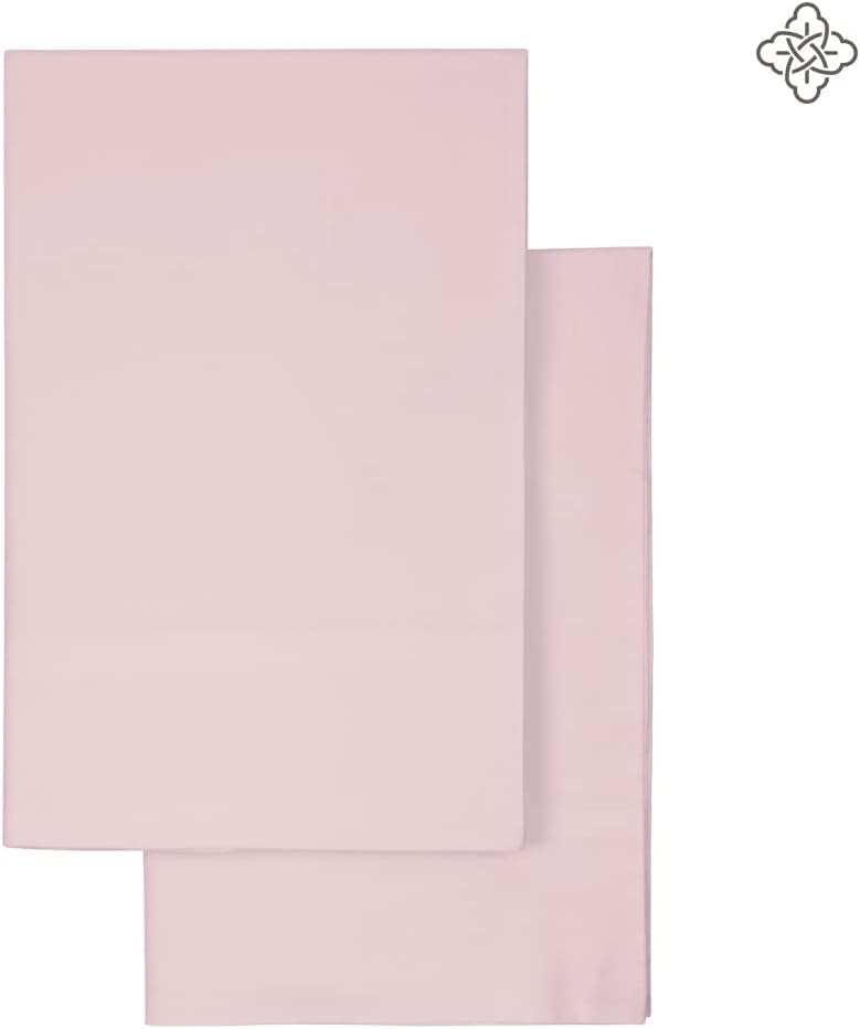 BIOWEAVES 100% Organic Cotton King Pillow Cases 300 Thread Count Soft Sateen Weave GOTS Certified – King Size, Set of 2, Blush Pink