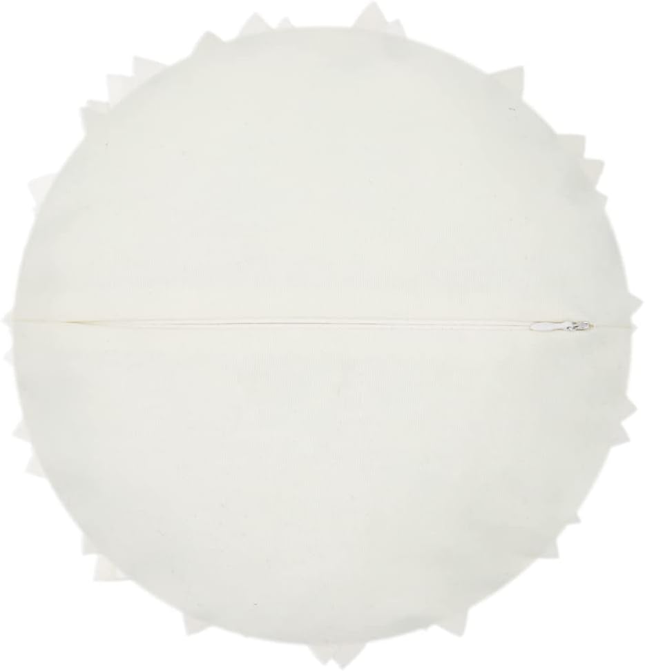 JWH 3D Flower Throw Pillow Cover Aesthetic Decorative Daisy Accent Pillow Case Hand Crafted Cushion Round Floral Pillowcase for Home Bed Couch Bedroom Chair 12 Inch Beige