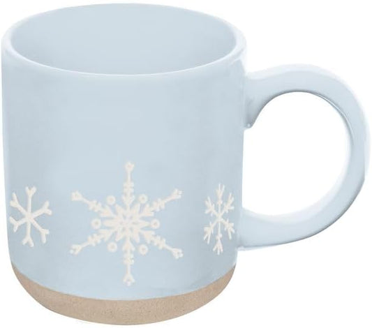 Sweet Water Decor Snowflake Coffee Mug, 14oz Stoneware Christmas Mug, Dishwasher & Microwave Safe, Large Holiday Winter Cup for Coffee, Tea & Hot Chocolate, Stocking Stuffer Gifts for Women