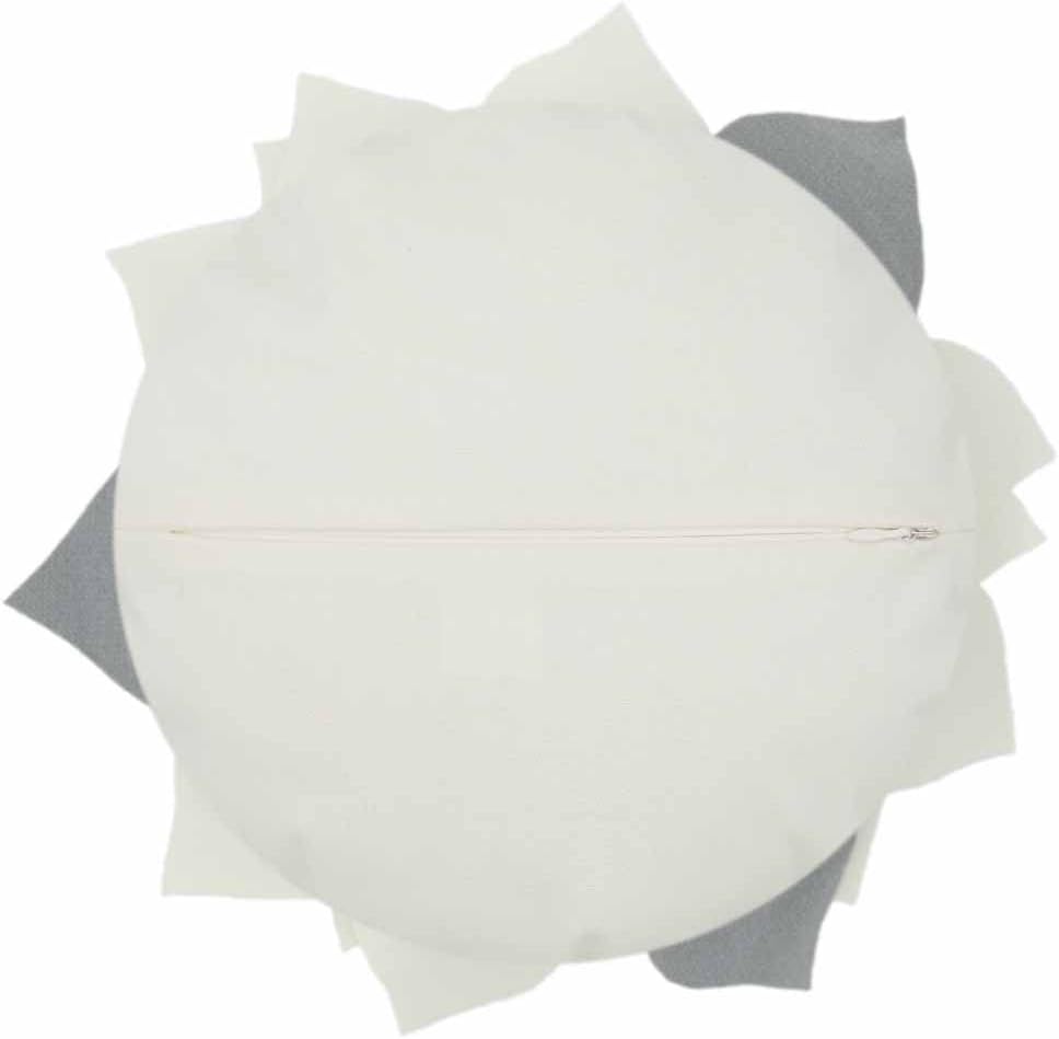 JWH 3D Flower Throw Pillow Cover Decorative Aesthetic Colorful Floral Accent Pillow Case Round Cushion Handmade Pillowcase for Couch Bed Living Room Chair Home Bedroom 14 Inch Beige White