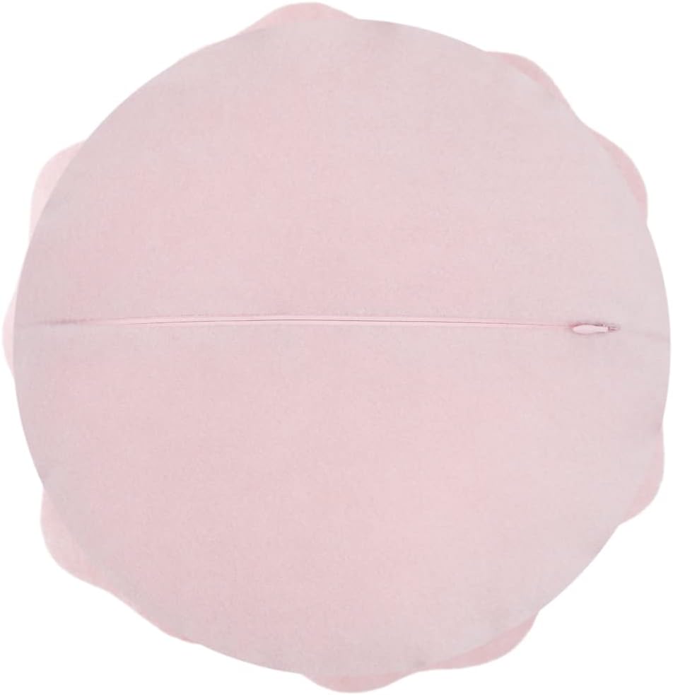 JWH 3D Flower Throw Pillow Cover Aesthetic Decorative Floral Accent Pillow Case Round Cushion Rose Pillowcase Couch Bed Living Room Chair Bedroom 14 Inch Blush Pink