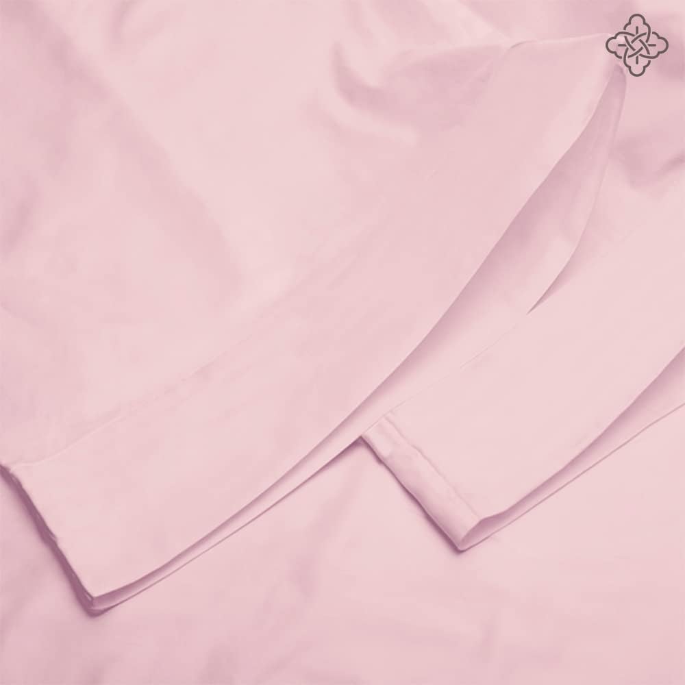 BIOWEAVES 100% Organic Cotton Pillow Cases 300 Thread Count Soft Sateen Weave GOTS Certified – Standard/Queen Size, Set of 2, Blush Pink