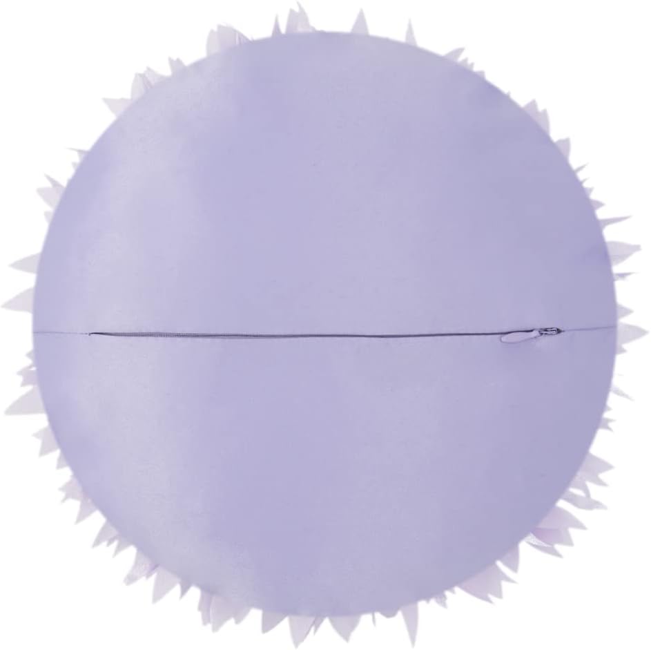 Decorative 3D Flower Round Throw Pillow with Inserts Included Handmade Cute Daisy Accent Pillow Soft Elegant Cushion for Bed Couch Chair Bedroom Living Room Home Decor 12Inch Lavender Purple