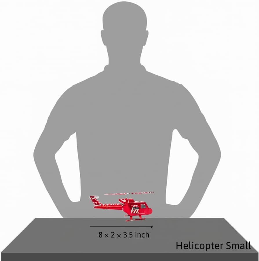 DYI Handcrafted Helicopter Model Made from Recycled Beer Cans — Small — Unique Gift for Beer Lovers, Dad, or Collectors — Eco-Friendly Bar Décor (Red)