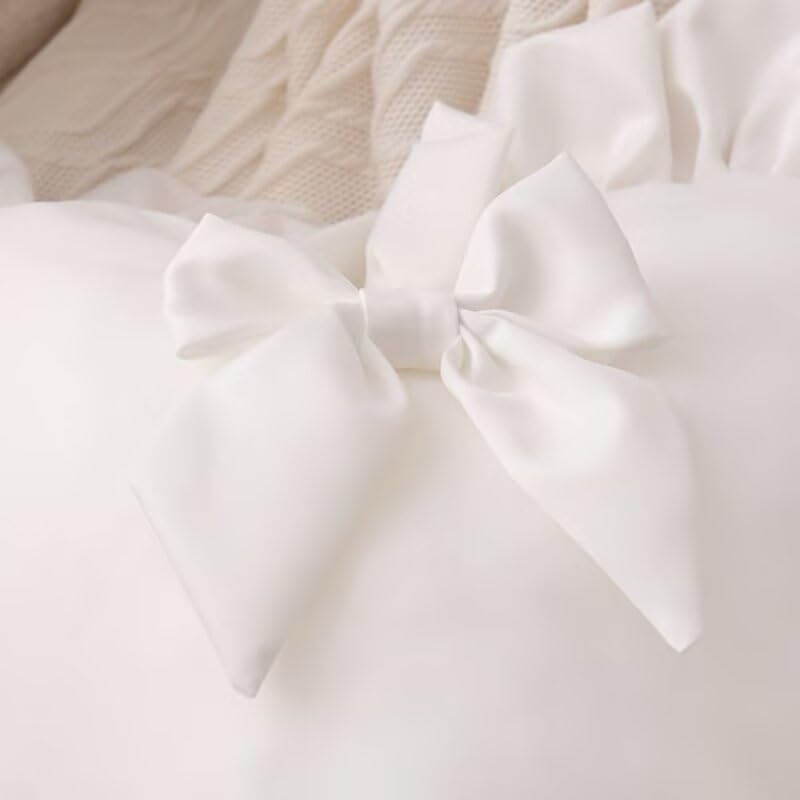 Heart Shaped Throw Pillows 20×16 Inches Satin Heart Pillows Plush Throw Pillow Home Decoration Soft Floor Cushion Pillow for Bed Bay Window Car White