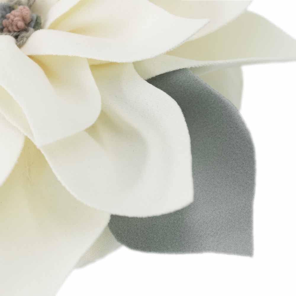 JWH 3D Flower Throw Pillow Cover Decorative Aesthetic Colorful Floral Accent Pillow Case Round Cushion Handmade Pillowcase for Couch Bed Living Room Chair Home Bedroom 14 Inch Beige White