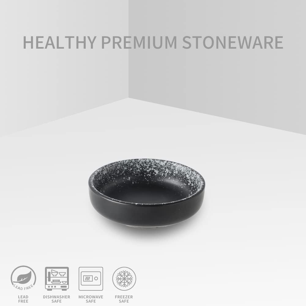 JuneCat 3.3 Inch Soy Sauce Dish Dipping Bowls 2.5oz Side Dishes Small Appetizer Pinch Bowls Set of 6