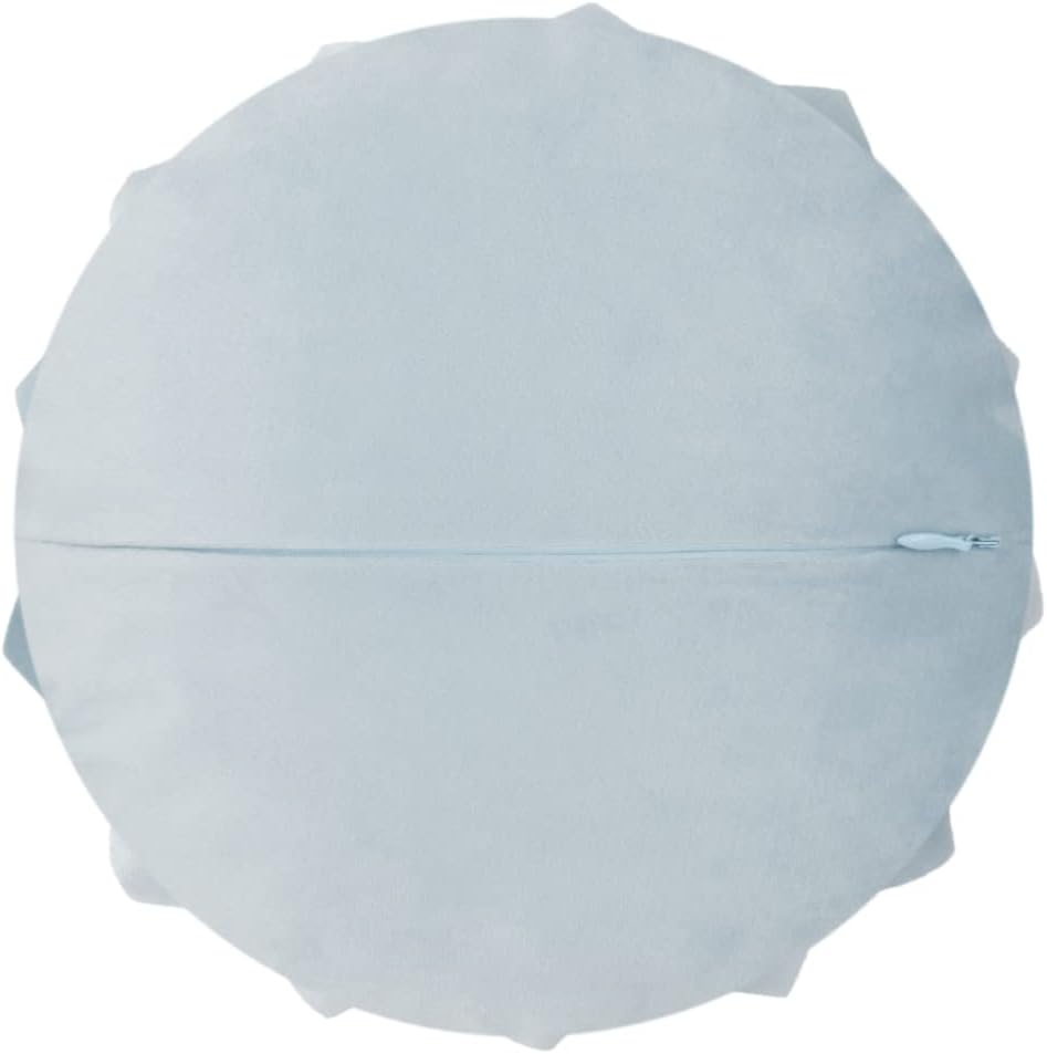 Decorative Throw Pillow 3D Flower Round Pillow Accent Handmade Cushion with Insert for Couch Bed Home Decor 12 Inch Blue