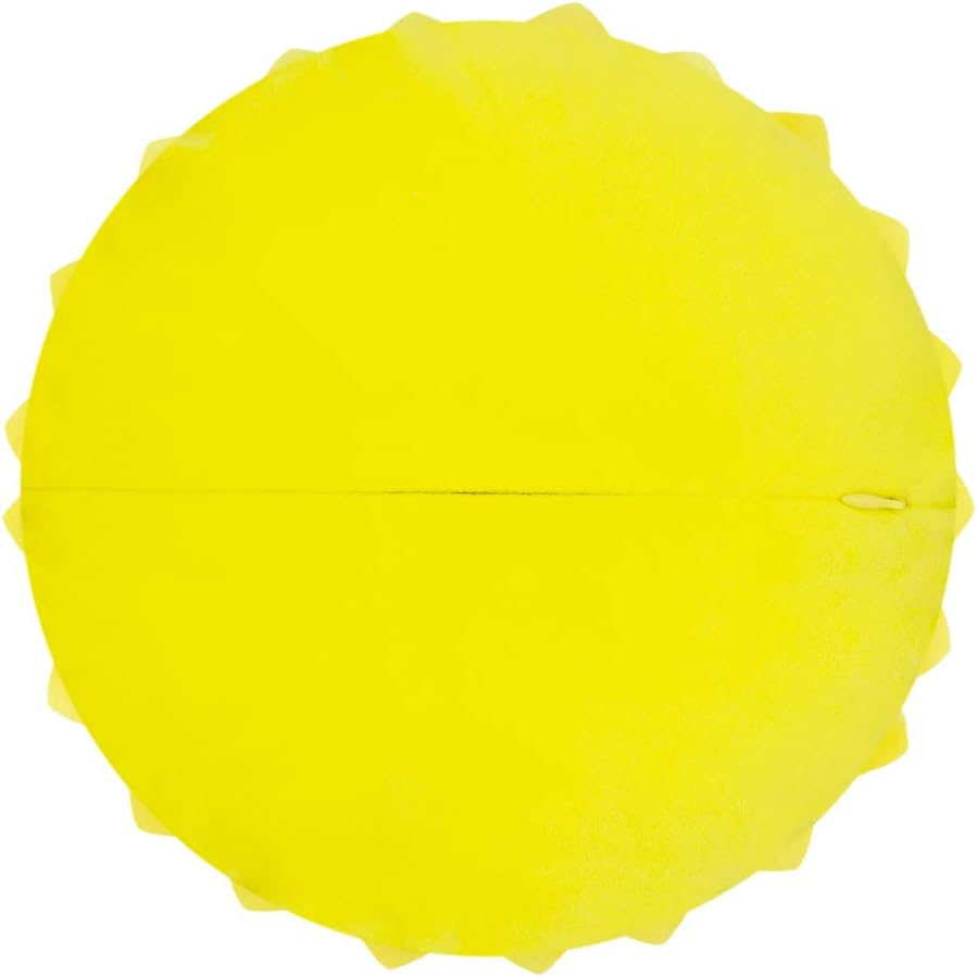 JWH Handmade 3D Flower Pillow Cover Aesthetic Decorative Round Throw Pillow Floral Accent Cushion Case Velvet Pillowcase Cute for Farmhouse Bed Couch Bedroom Decor Sham 12x12 Inch Bright Yellow