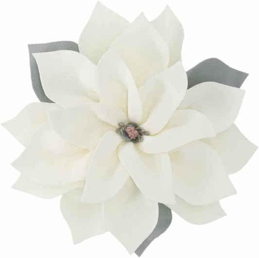 JWH 3D Flower Throw Pillow Cover Decorative Aesthetic Colorful Floral Accent Pillow Case Round Cushion Handmade Pillowcase for Couch Bed Living Room Chair Home Bedroom 14 Inch Beige White