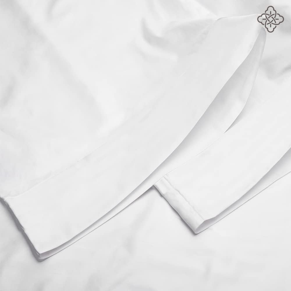 BIOWEAVES 100% Organic Cotton Pillow Cases 300 Thread Count Soft Sateen Weave GOTS Certified – Standard/Queen Size, Set of 2, White