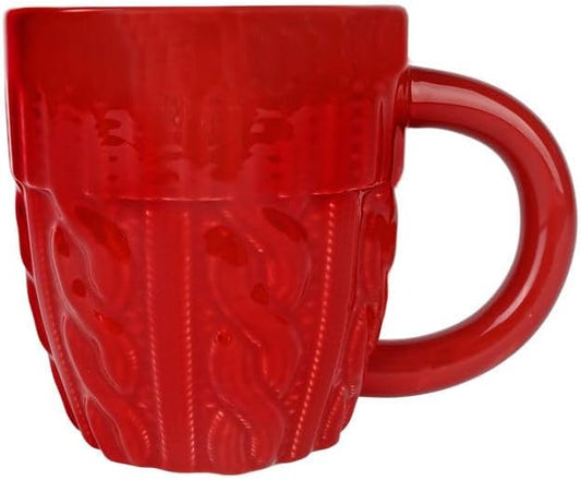Sweet Water Decor Red Sweater Coffee Mug, 17oz Ceramic Christmas Mug, Dishwasher & Microwave Safe, Large Holiday Winter Cup for Coffee, Tea & Hot Chocolate, Stocking Stuffer Gifts for Women