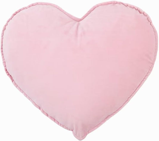 Heart-Shaped Throw Pillow 20×16inch Velvet Pillow Cute Plush Heart Pillow Home Decoration Pillows Cushion for Sofa Bed Sofa Living Room Pink