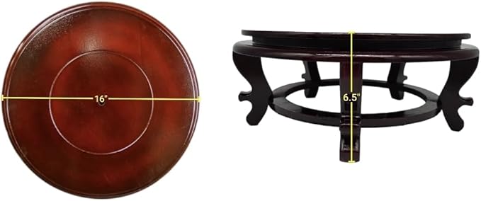 Wooden Fishbowl Display Vase Pot Planter Stand Plant Pot Display Stand (16")