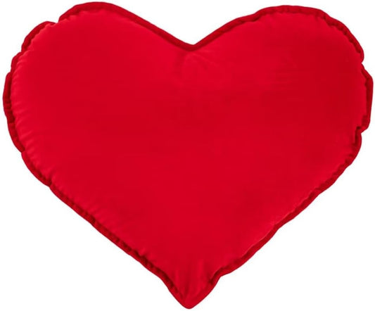 Heart-Shaped Throw Pillow 20×16 Inch Velvet Heart Pillow Home Decoration Pillows Cushion for Sofa Bed Chair Living Room Red