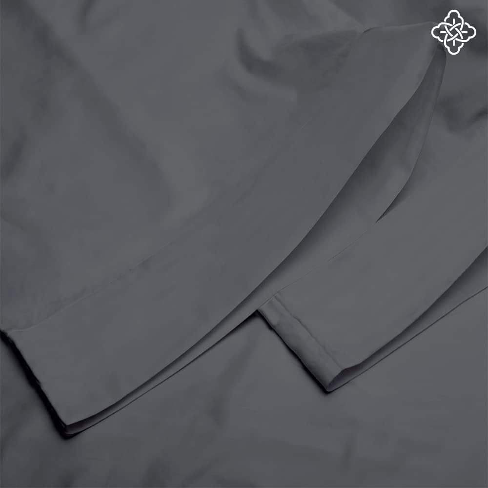 BIOWEAVES 100% Organic Cotton King Pillow Cases 300 Thread Count Soft Sateen Weave GOTS Certified – King Size, Set of 2, Grey