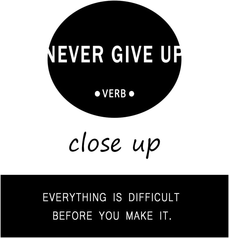 Inspirational Canvas Wall Art Motivational Never Give Up Painting Success Picture Poster Positive Motto Office Quotes Print Artwork for Living Room Workplace Stretched Ready to Hang [24''Wx36''H]