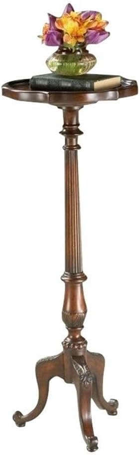 Beaumont Lane Traditional Wood Pedestal Plant Stand in Cherry Dark Brown