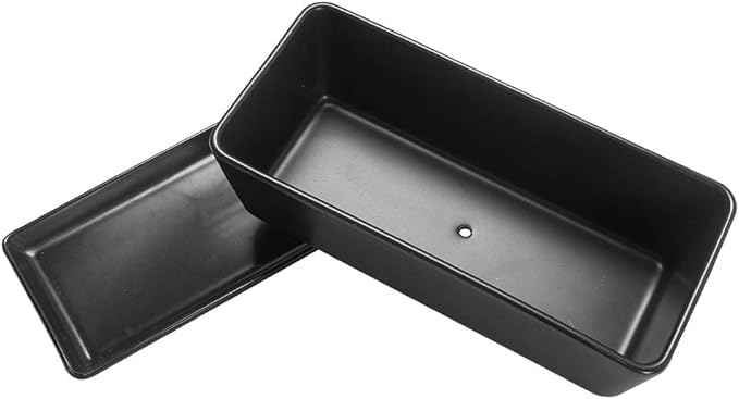 SQOWL 10 inch Ceramic Rectangular Succulent Planter Window Box Flower Planter Pot with Saucer for Indoor Plants Black