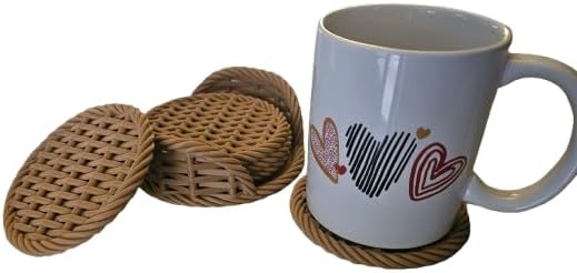 Elegant Woven Coaster Set – 3D Printed PLA with Cork Base