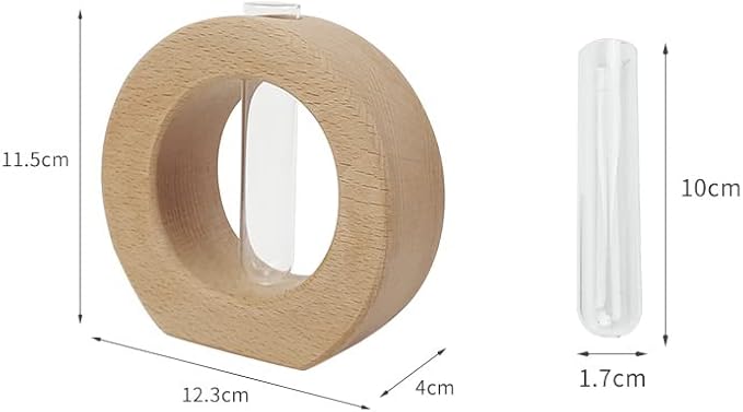 WONQEXZ Tabletop Vase,Modern Boho Planter Propagation Vase,Indoor Plant Pots for Desk Decor,Yellow Wooden Flower Vase,Plant Gift,1.6 * 4.9 * 4.3in,Plants Not Included