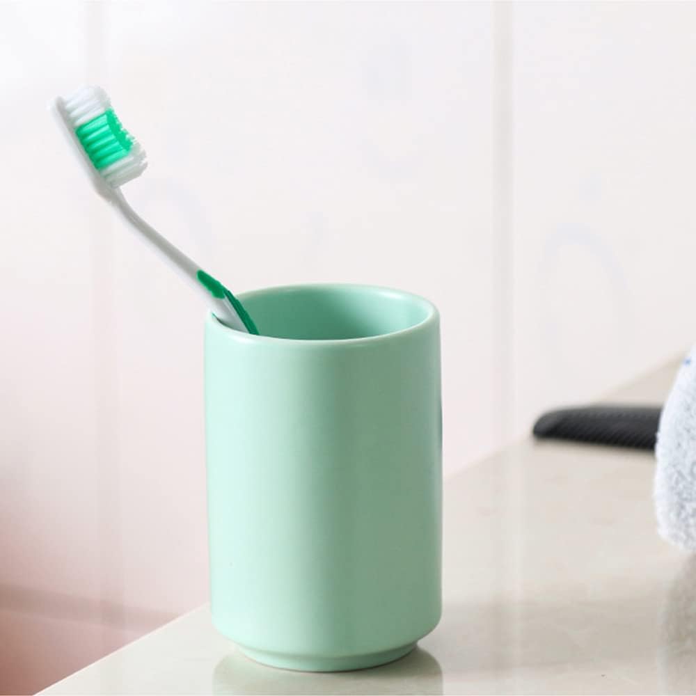 Japanese Style Ceramic Tea Cup, Handleless Ceramic Mug, Matte Glazed Couple Cup, Suitable for Drinking Water, Tea, Coffee (Light Green)