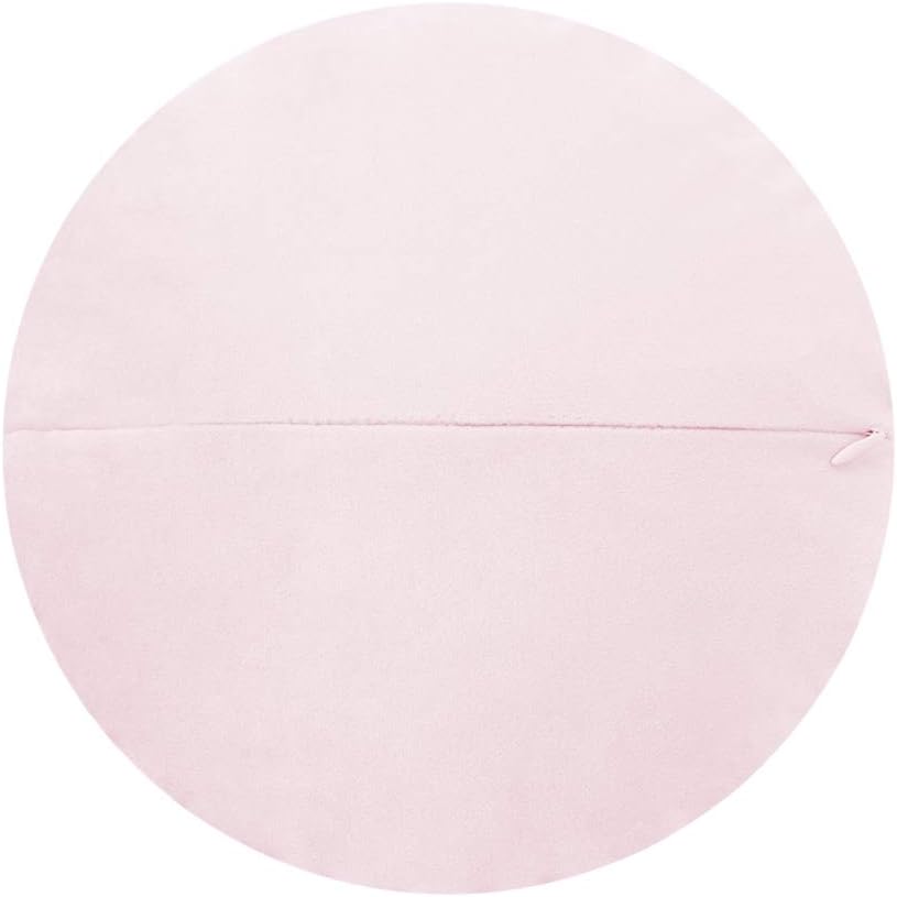 JWH Handmade 3D Flower Pillow Covers Aesthetic Decorative Round Throw Pillow Floral Accent Pillow Cases Velvet Pillowcase Cute Cushion for Bed Couch Bedroom Decor Sham 14 Inch Light Pink