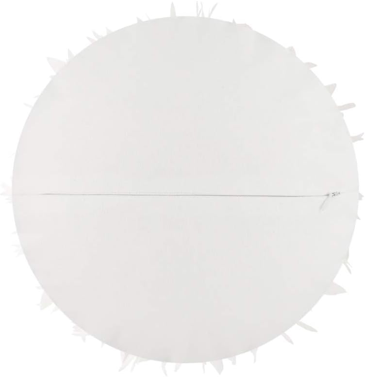 Handmade 3D Flower Round Throw Pillows with Inserts Included Decorative Daisy Accent Pillows Cute Soft Floral Velvet Cushion for Bed Couch Chair Bedroom Living Room Home Decor 12 Inch White