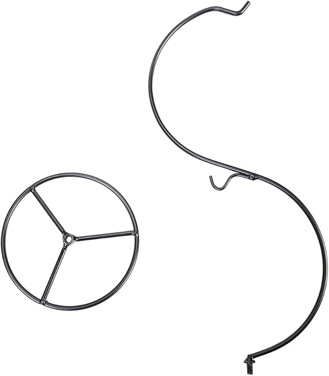 Hanging Stand Iron S-Shape Display Stand for Planter Terrarium Witch Ball Christmas Ornament (Black, 3 Levels)