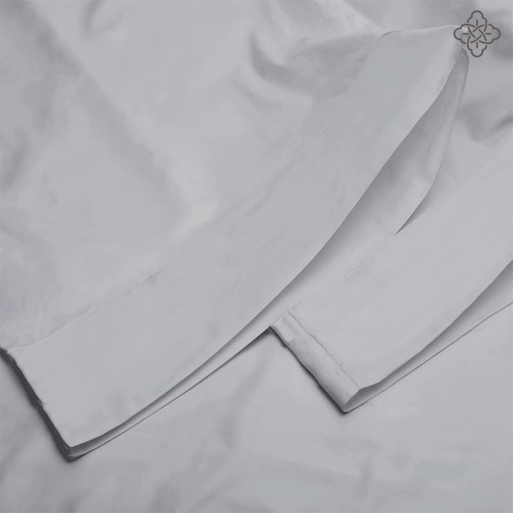 BIOWEAVES 100% Organic Cotton King Pillow Cases 300 Thread Count Soft Sateen Weave GOTS Certified – King Size, Set of 2, Glacier Gray