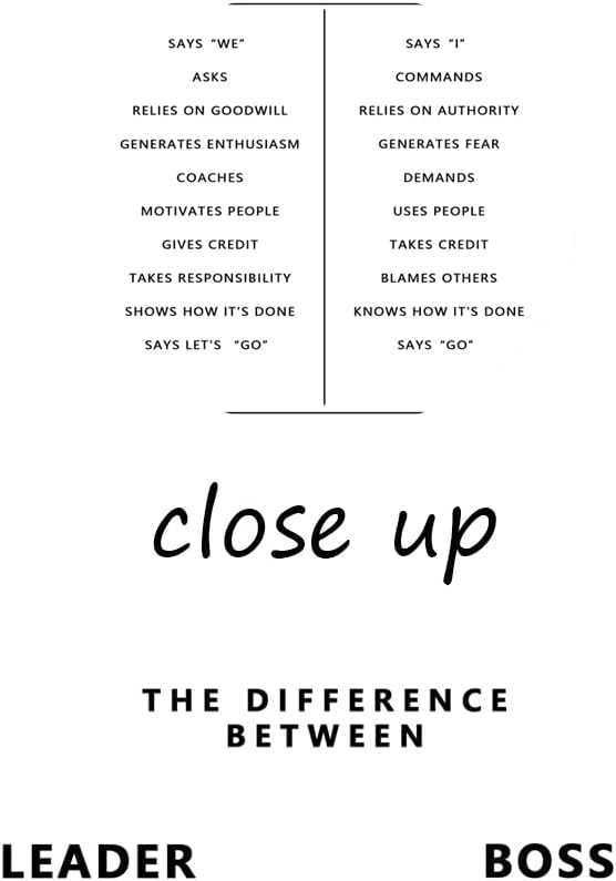 Inspirational Canvas Painting Poster Leader and Boss Leadership Motivational Wall Art Entrepreneur posters Prints Artwork Modern Gym Office Decor Living room Framed Ready to Hang[30″W X 40″H]