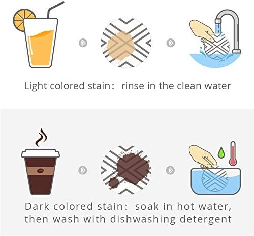 Lifver 6 Piece Absorbent Stone Coaster Set with Holder,Drink Spills Coasters, Grey-Lines