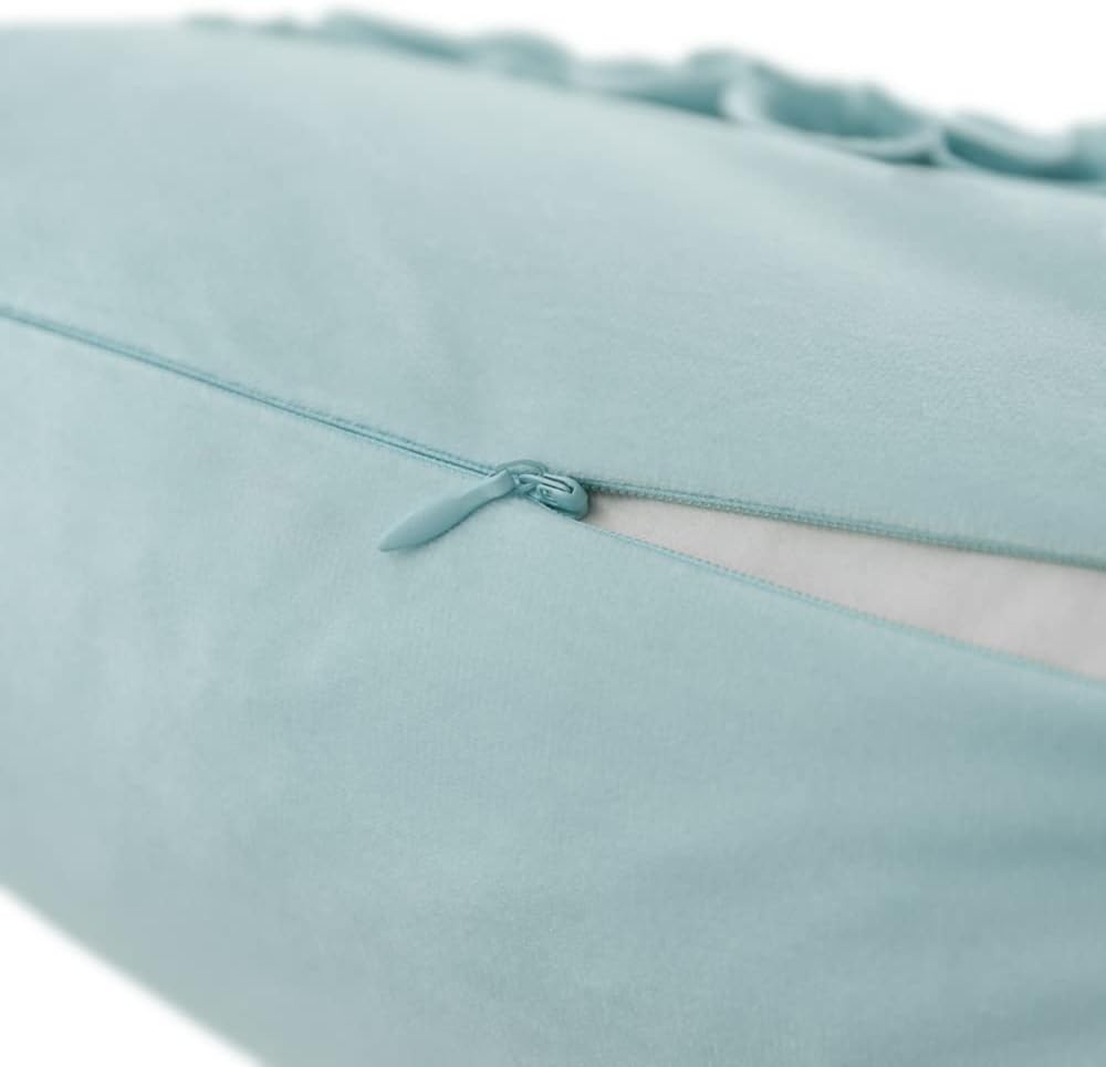 JWH Handmade 3D Flower Throw Pillow Covers Aesthetic Decorative Colorful Floral Accent Pillow Cases Stereo Pillowcase Cute Cushion for Car Bed Couch Bedroom 18x18 Inch Light Blue