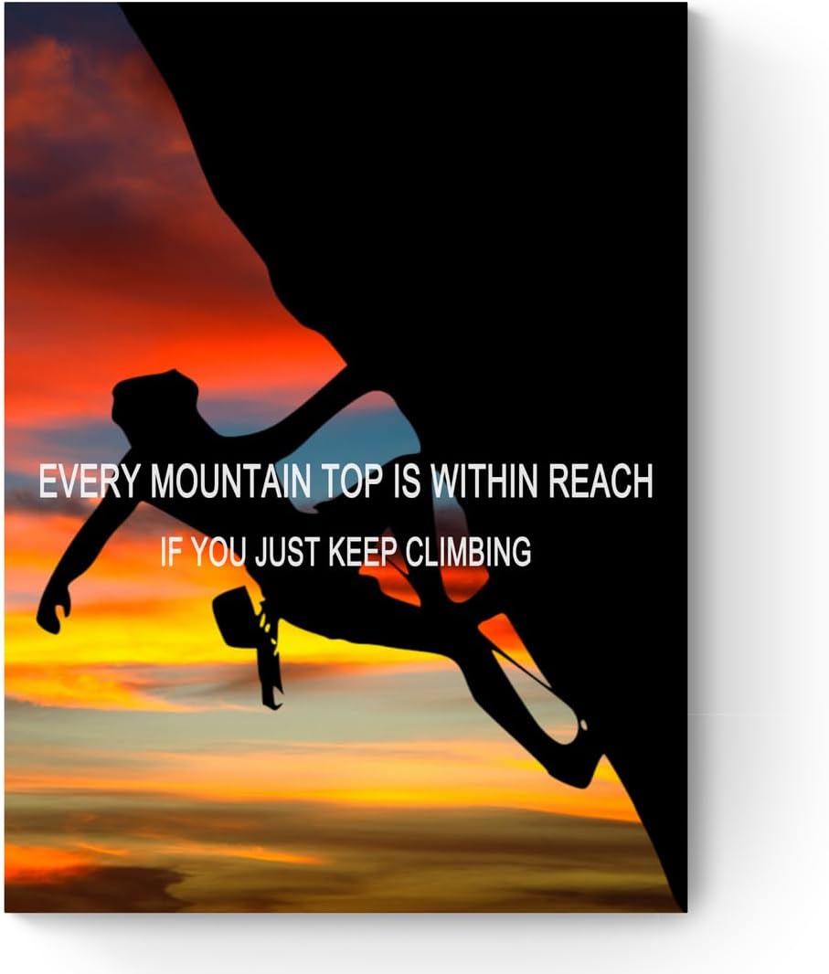 GoForArt Mountain Motivational Canvas Wall Art, Famous Quote Prints Wall Decor, Positive Inspirational Poster for Office Living Room, Bedroom Dining Room Artwork Home Decoration 12x18in