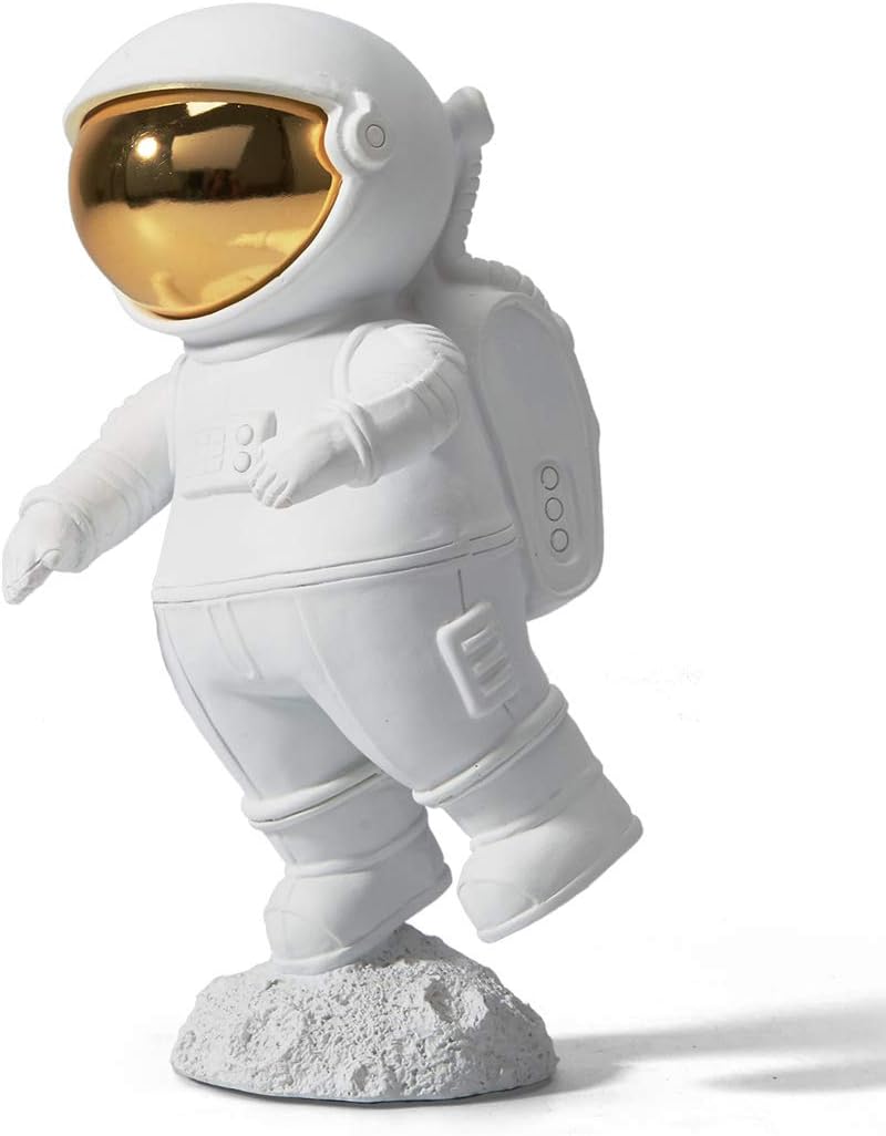 HAUCOZE Astronaut Sculpture Decor Modern Statue Figure Table Centerpiece Polyresin 7.5 inch