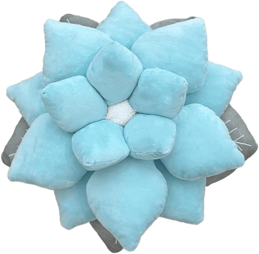 Green Philosophy Co. Poinsettia Pillow - Frost Blue