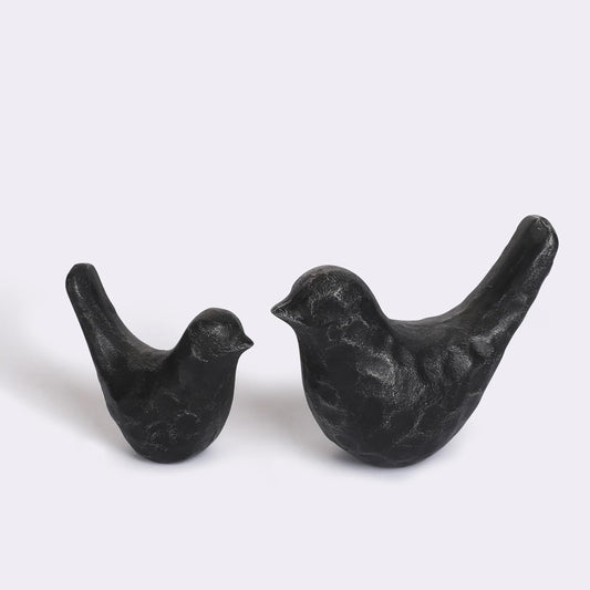 Elegant Cast Iron Bird Statue with Vintage Brass Coating – Gold Bird Figurine for Home Desk, Living Room, Bedroom, Office – Charming Decorative Ornament