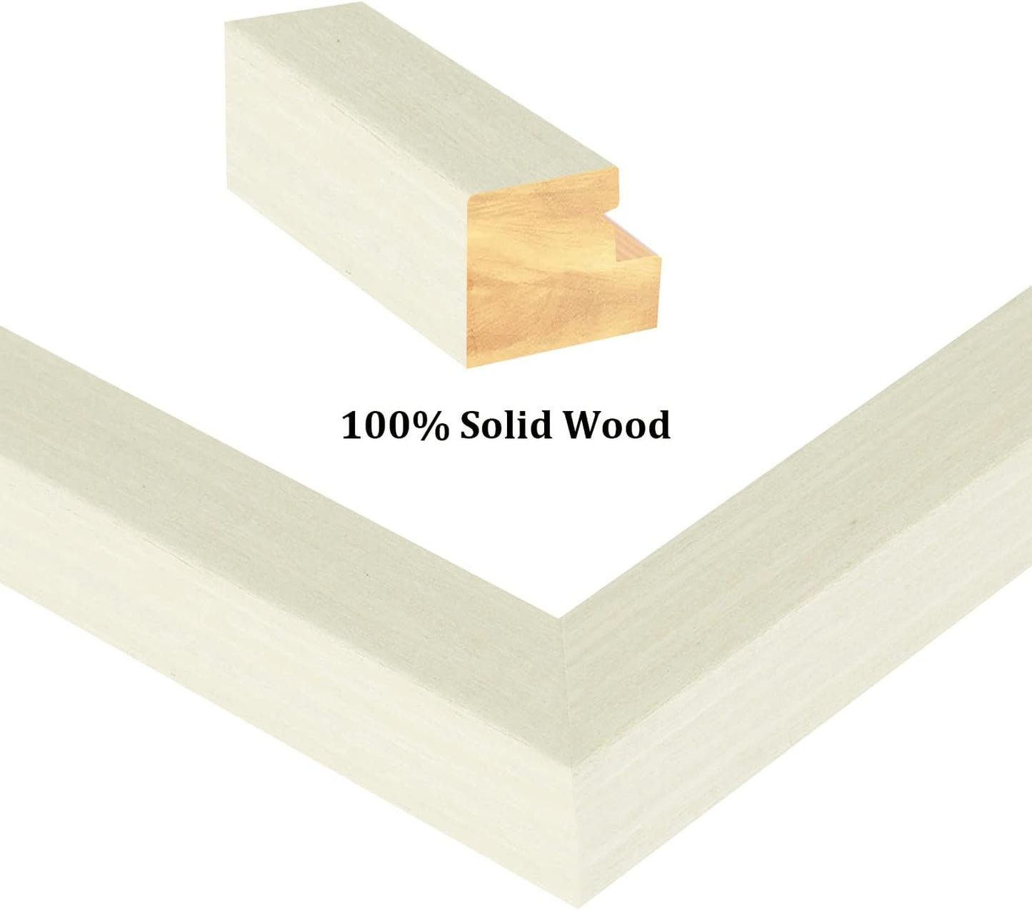 Egofine 6x8 Picture Frames Set of 4, Made of Solid Wood Covered by Plexiglass 4x6 and 5x7 with Mat or 6x8 without Mat, for Table Top Display and Wall Mounting Photo Frame Beige