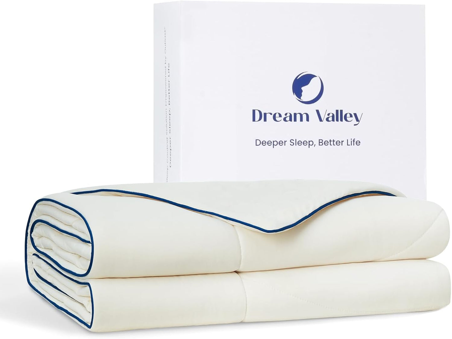Dream Valley®Outlast®Deepsleep Cooling Comforter, King Size, NASA-Grade Space Technology Cooling Blanket for Hot Sleepers Night Sweats, Q-Max > 0.45 Aerocool™Breathable, Ivory, 106"x90"