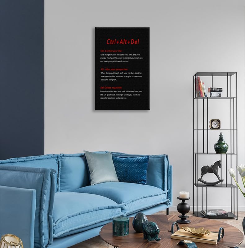 Inspirational Entrepreneur Quotes Wall Art Inspiring Ctrl Alt Del Painting Prints on Canvas Modern Motivational Posters Prints Artwork Home Office School Classroom Wall Decor[24''W X 36''H]