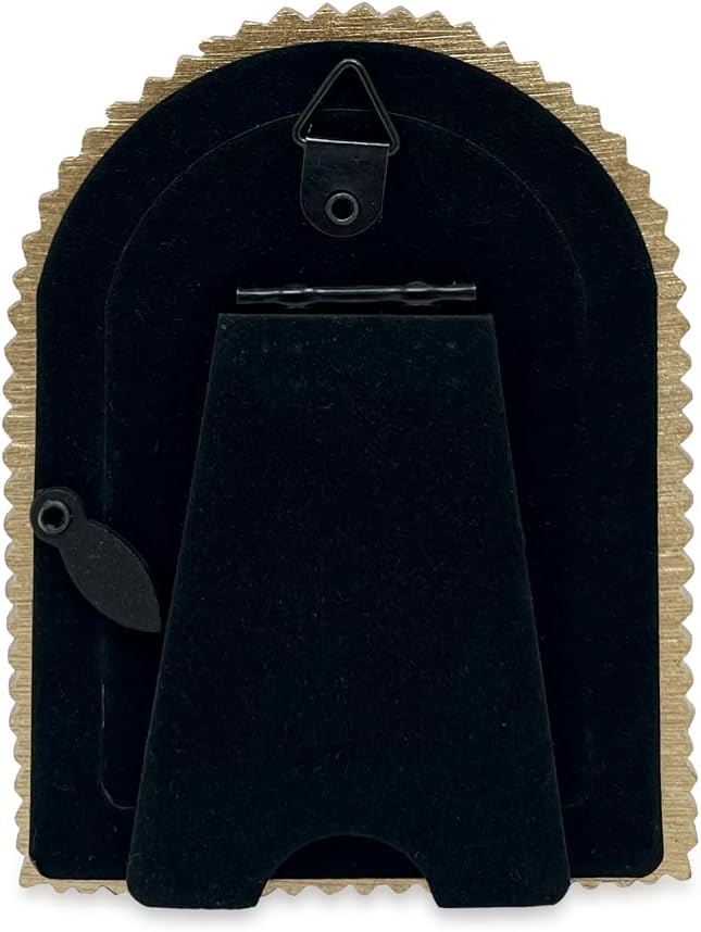 Isaac Jacobs 2x3 Champagne Gold Double Bead Arch Photo Frame with Black Fabric Easel, Tabletop, Wall-Mountable, Shelf and Desk, Decorative Art Design, Home Décor (2x3, Champagne Gold)