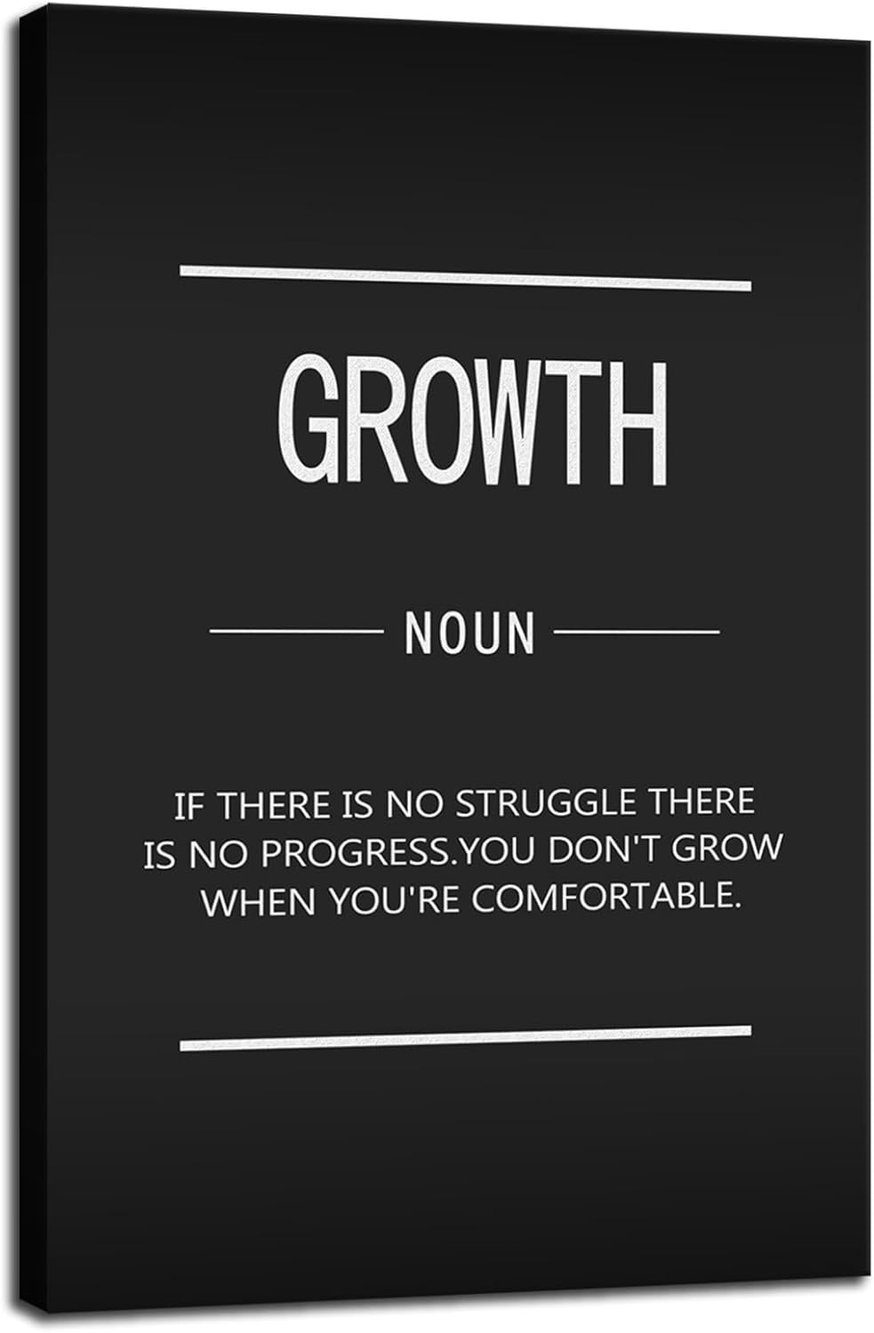 Inspirational Wall Art Picture Growth Noun Motivational Posters HD Prints on Canvas Modern Office Decor Painting Artwork for Living Room Bedroom Stretched and Framed Ready to Hang[24''W x 36''H]