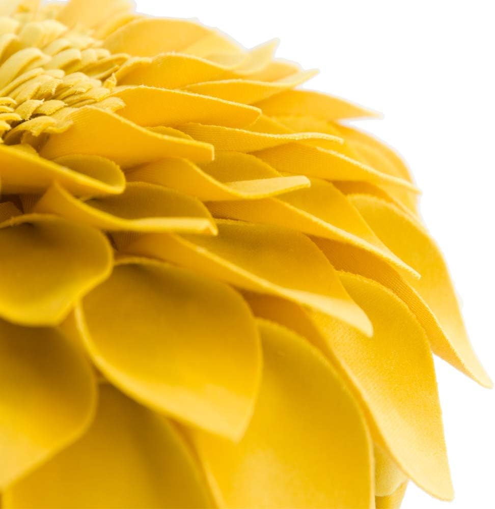 JWH Flower Throw Pillow Round Shaped Daisy Pillow Cover Decorative Handmade Cushion Case Cute Pillowcase for Bed Couch Sofa Chair Decor 14 Inches Yellow