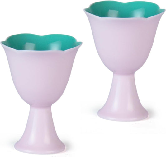 KAMMAK Ceramic Tea Cups Small, Cute Vintage Coffee Cup Set of 2, Porcelain Teacups Espresso Mug, 1.3oz Hand Painted Chinese Afternoon Tea Party Mugs, Birthday Gift for Women Men, Apricot Turquoise