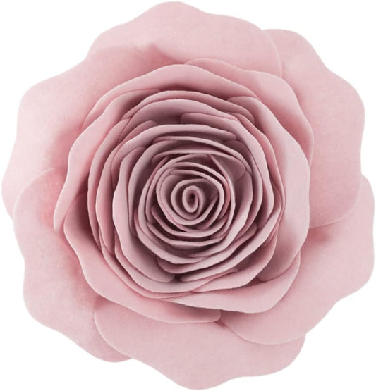 JWH 3D Flower Throw Pillow Cover Aesthetic Decorative Floral Accent Pillow Case Round Cushion Rose Pillowcase Couch Bed Living Room Chair Bedroom 14 Inch Blush Pink