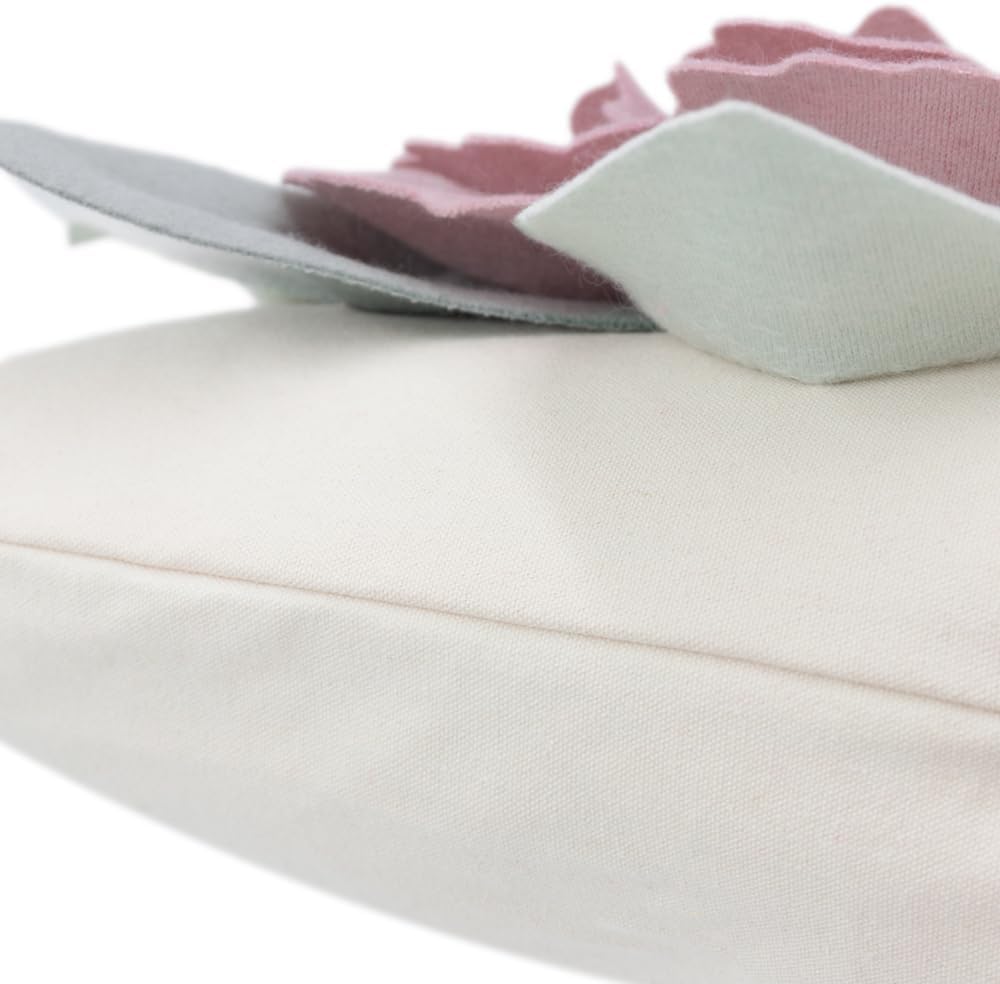 JWH Flower Throw Pillow Cover Decorative 3D Floral Accent Pillow Case Stereo Cushion Handmade Pillowcase for Car Bedroom Bed Couch Sofa 18x18 Inch Pink