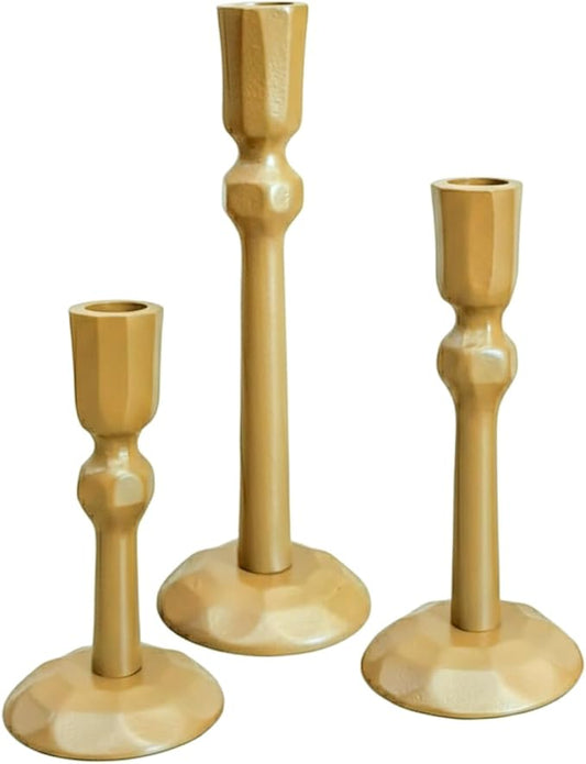TIED RIBBONS Candlestick Holders | Iron, Set of 3 | Candle Stick Holders | Mud Taper Candle Holders for Table Centerpiece, Halloween Decorations, Fits 3/4 inch Thick Candles