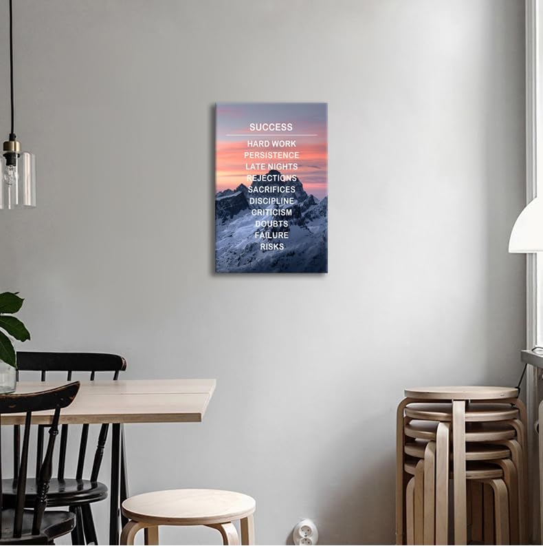 Inspirational Wall Art Inspiring Office Decor Motivational Entrepreneur Quotes Canvas Painting Snow Mountain Pictures Posters and Prints Artwork Modern Painting Living Room Home Decor [12''Wx 18''H]
